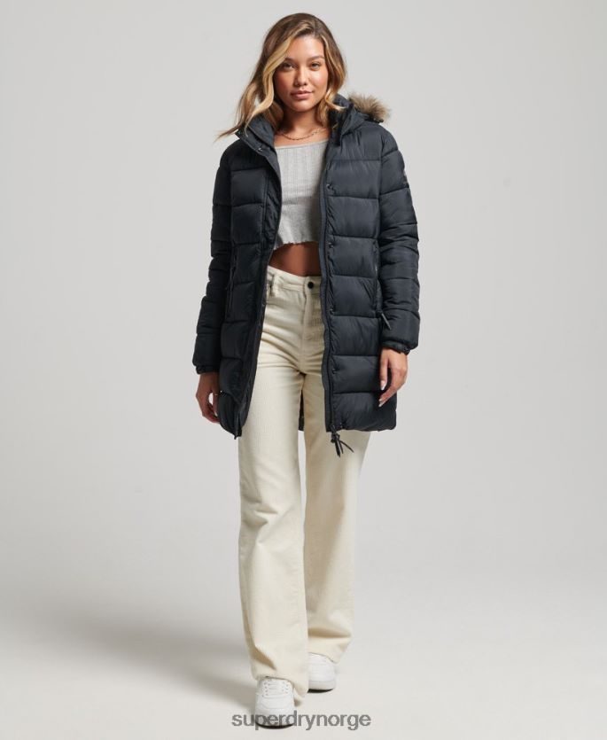 Superdry mørk grå klær 86P46D3734 hette mellomlag mellompels kvinner