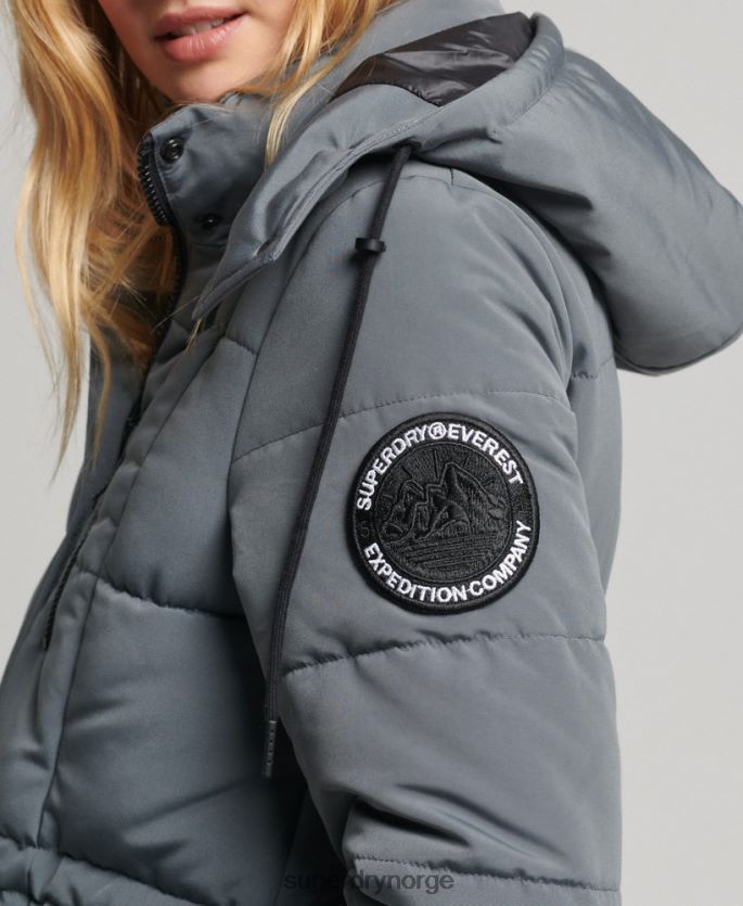 Superdry mørk grå klær 86P46D5576 langline everest pels kvinner