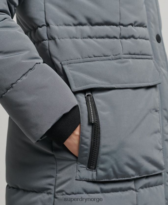 Superdry mørk grå klær 86P46D5576 langline everest pels kvinner