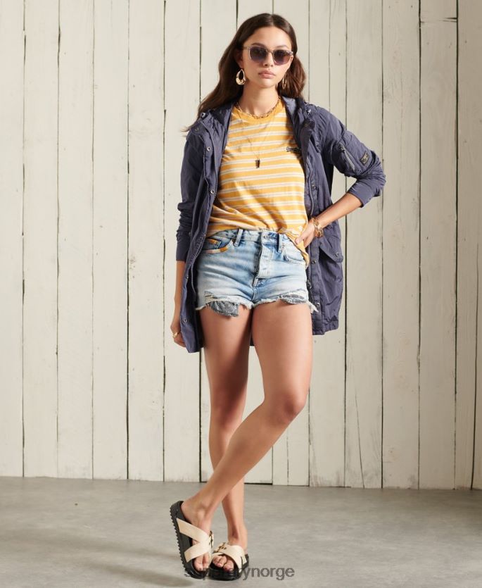 Superdry mørke blå klær 86P46D5707 militær parkas frakk kvinner