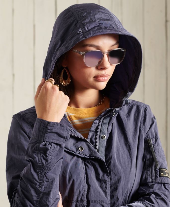 Superdry mørke blå klær 86P46D5707 militær parkas frakk kvinner