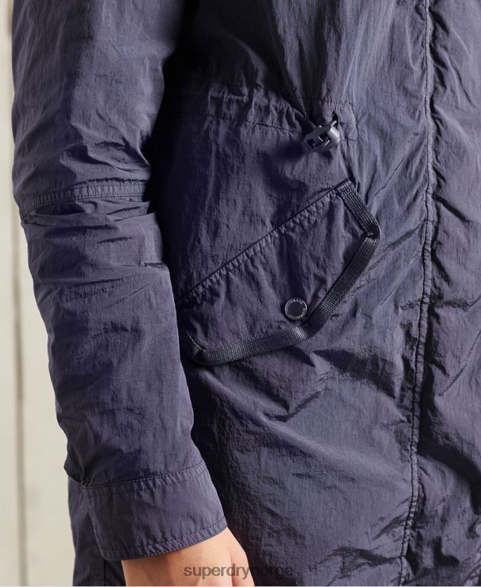 Superdry mørke blå klær 86P46D5707 militær parkas frakk kvinner