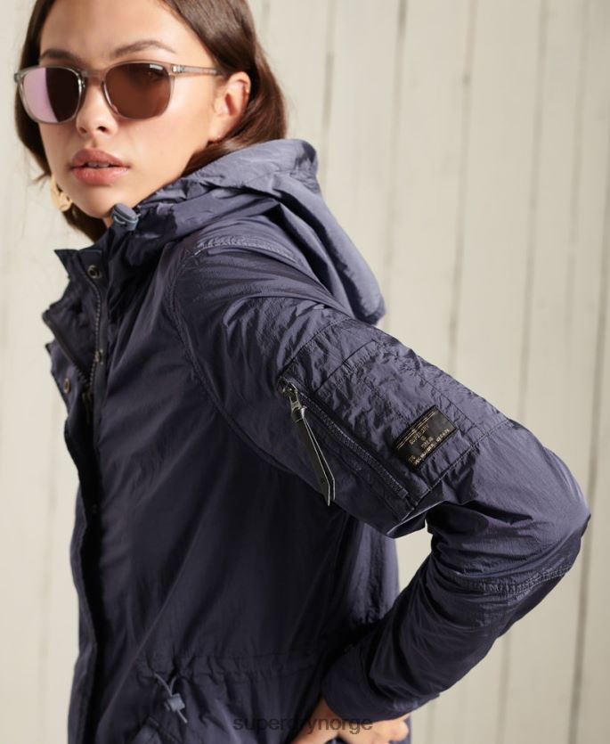 Superdry mørke blå klær 86P46D5707 militær parkas frakk kvinner
