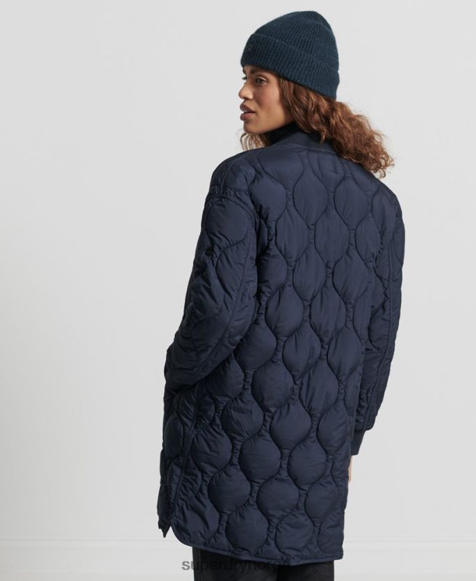 Superdry marinen klær 86P46D3694 studios langline vattert kåpe kvinner