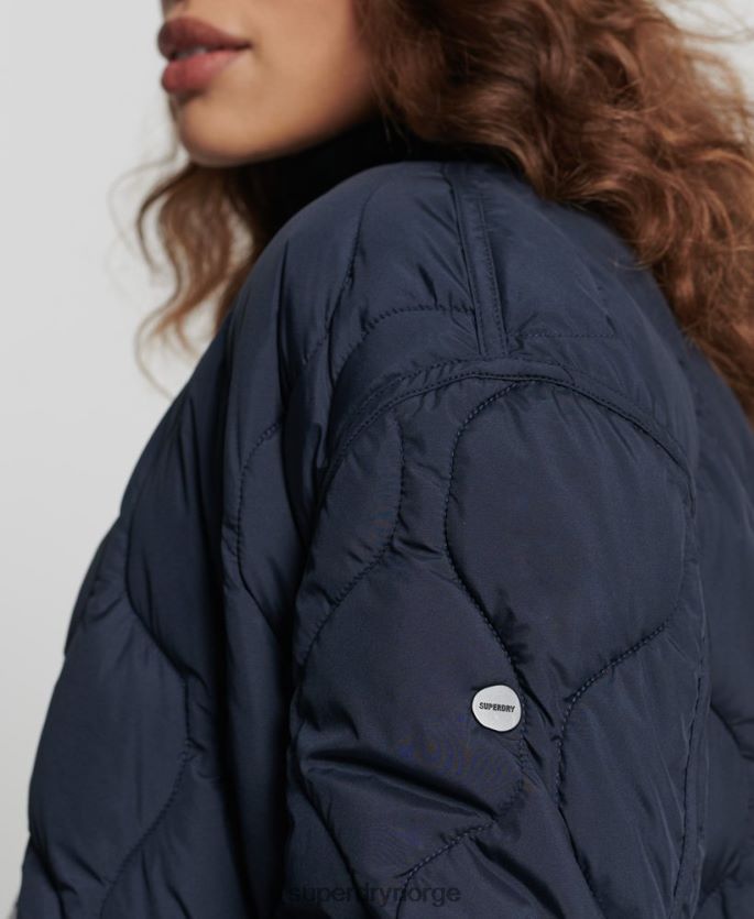 Superdry marinen klær 86P46D3694 studios langline vattert kåpe kvinner