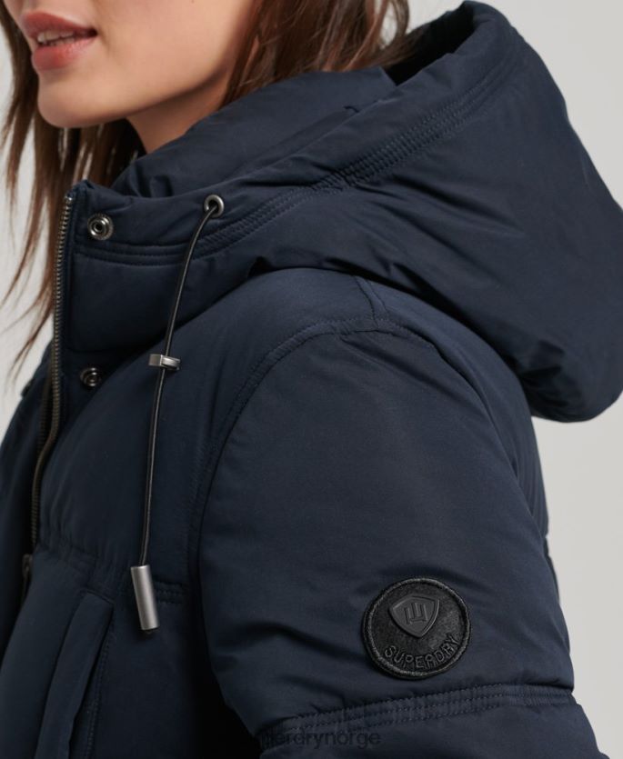 Superdry marinen klær 86P46D3814 pufferfrakk med hette i mikrofiber kvinner