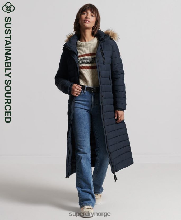 Superdry marinen klær 86P46D3816 super langline fuji frakk kvinner
