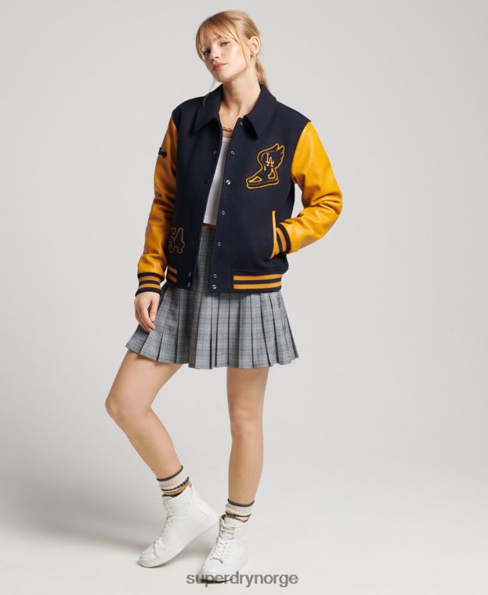 Superdry marinen klær 86P46D5553 vintage blandet universitetsbomber kvinner