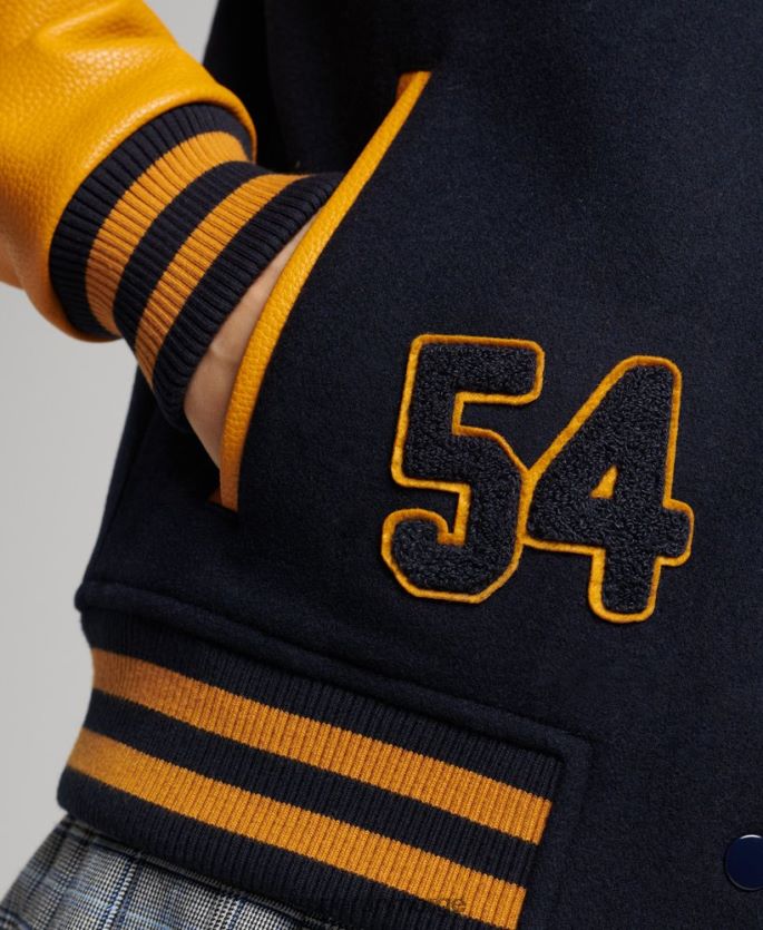 Superdry marinen klær 86P46D5553 vintage blandet universitetsbomber kvinner