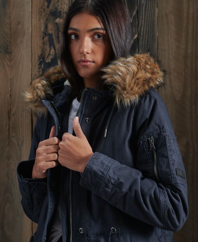 Superdry marinen klær 86P46D5624 felt parka kåpe kvinner