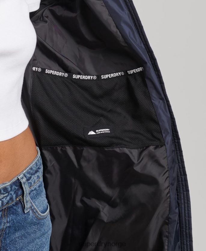Superdry marinen klær 86P46D5651 Fuji langlinefrakk med fjellhette kvinner