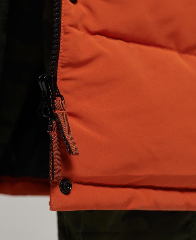 Superdry oransje klær 86P46D3673 everest longline pufferfrakk kvinner