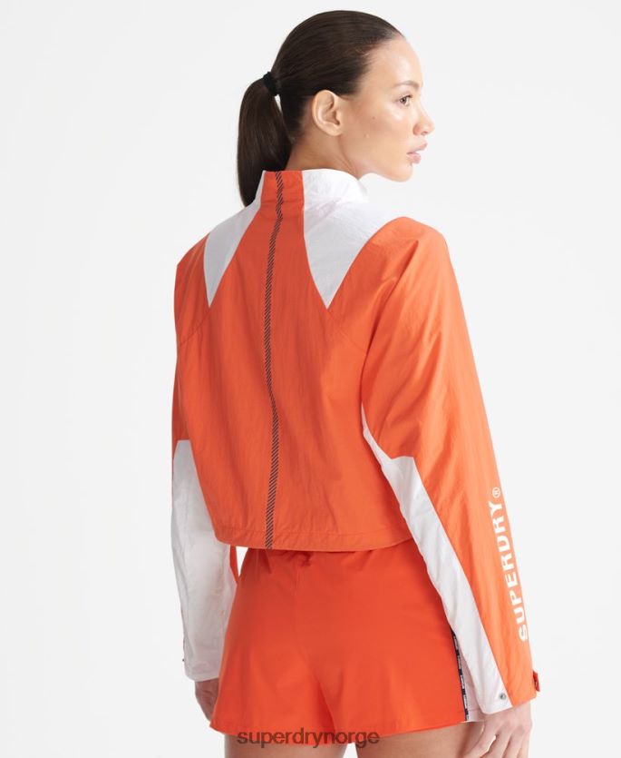 Superdry oransje klær 86P46D5594 kjøre beskåret værbestandig frakk kvinner