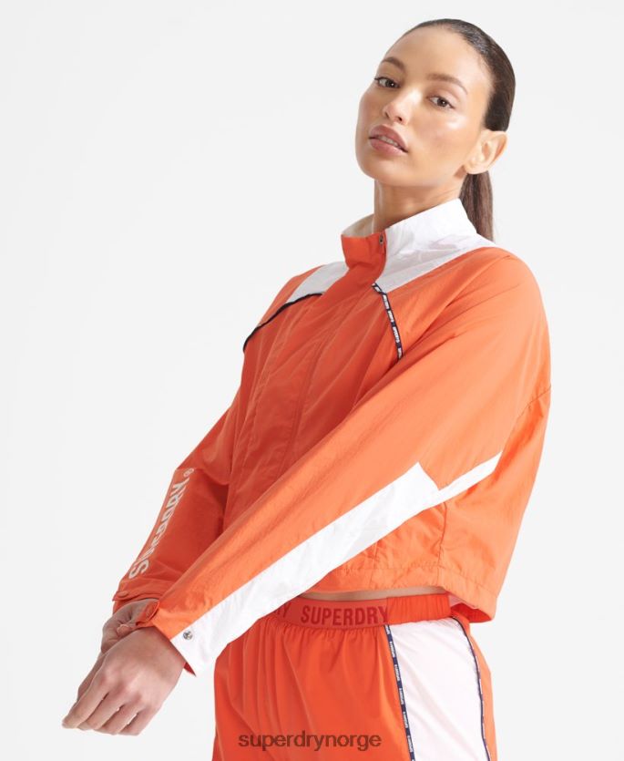 Superdry oransje klær 86P46D5594 kjøre beskåret værbestandig frakk kvinner