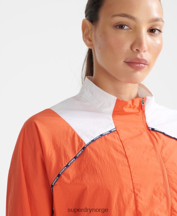 Superdry oransje klær 86P46D5594 kjøre beskåret værbestandig frakk kvinner