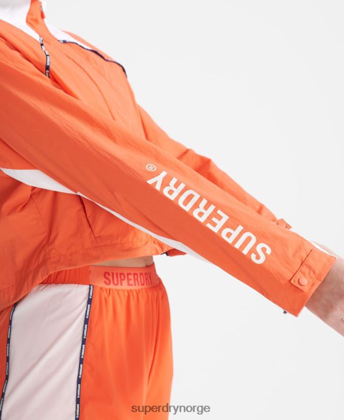Superdry oransje klær 86P46D5594 kjøre beskåret værbestandig frakk kvinner