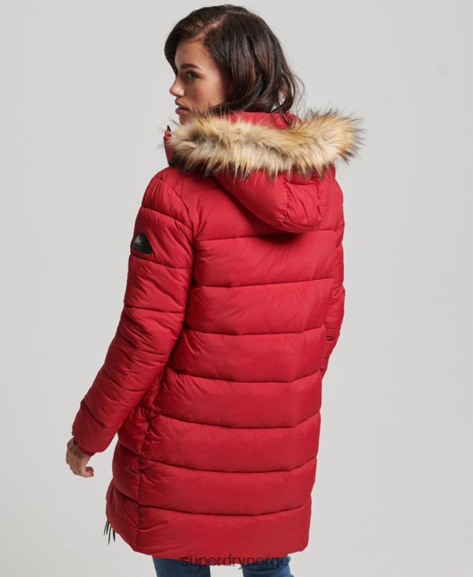 Superdry rød klær 86P46D3668 hette mellomlag mellompels kvinner