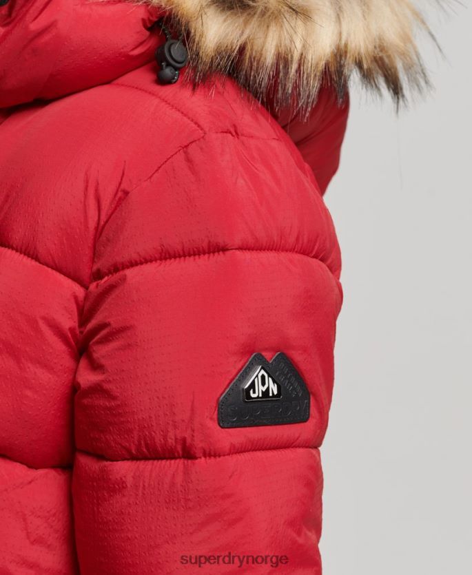 Superdry rød klær 86P46D3668 hette mellomlag mellompels kvinner
