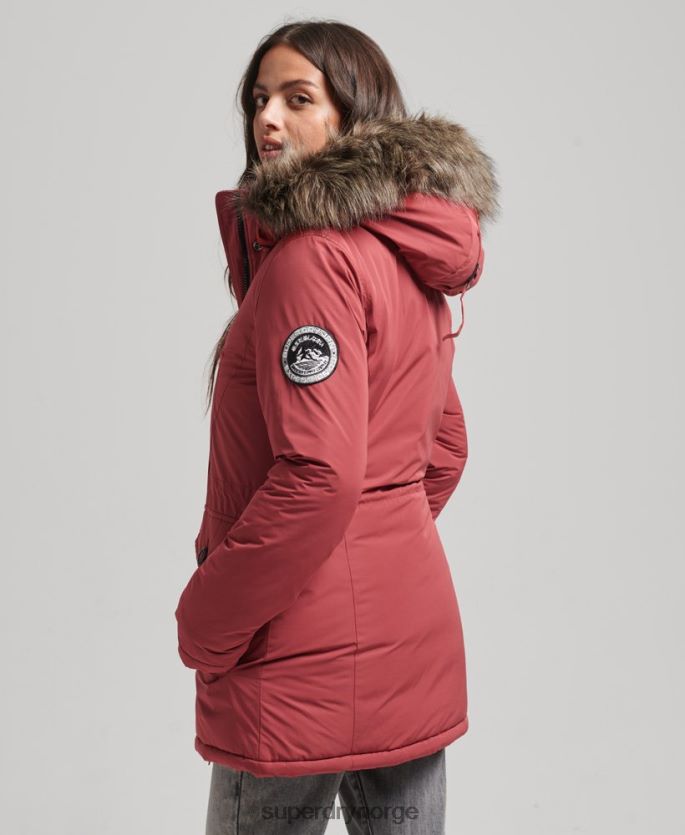 Superdry rød klær 86P46D5466 ashley everest parkasjakke kvinner