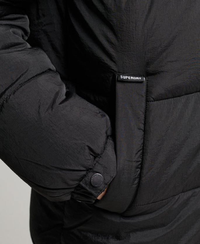 Superdry svart klær 86P46D3597 ekspedisjon kokong polstret frakk kvinner