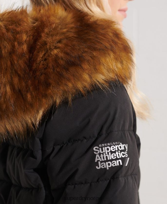 Superdry svart klær 86P46D3647 arktisk høy pufferfrakk kvinner