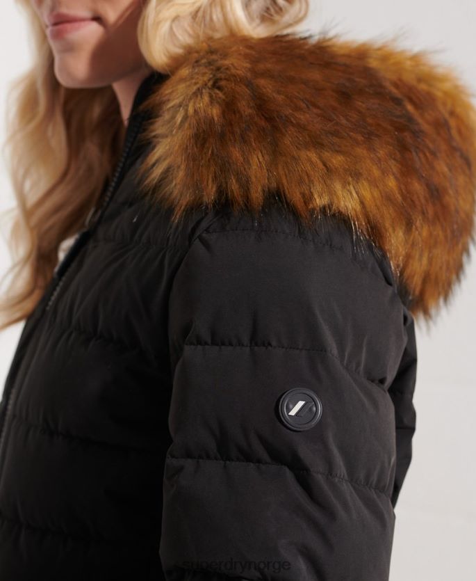 Superdry svart klær 86P46D3647 arktisk høy pufferfrakk kvinner