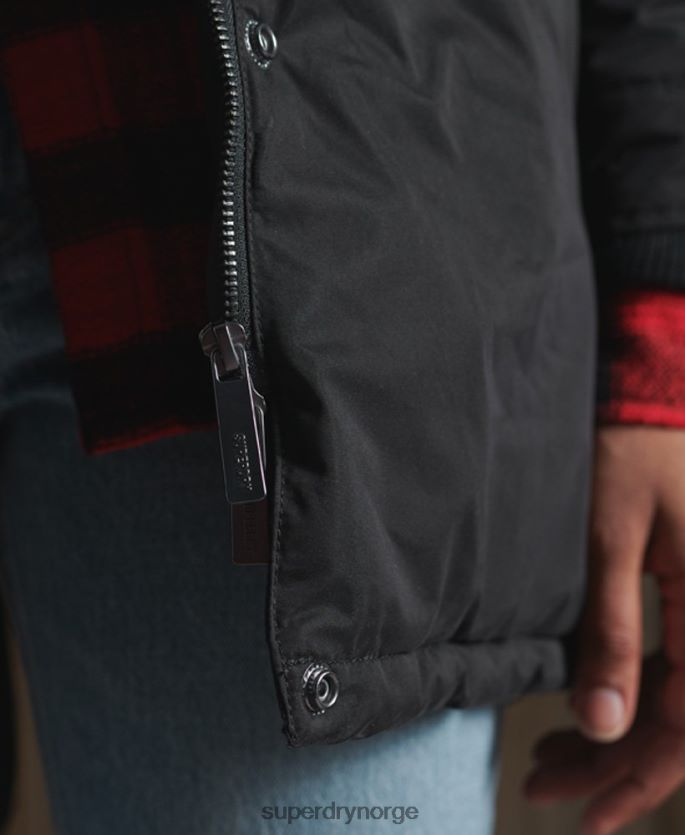 Superdry svart klær 86P46D5481 nadare parkasjakke i mikrofiber kvinner