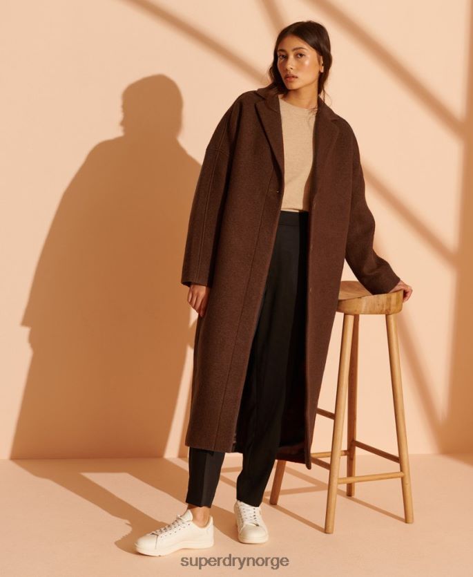 Superdry tan klær 86P46D5573 ullkåpe i begrenset opplag kvinner