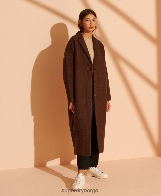 Superdry tan klær 86P46D5573 ullkåpe i begrenset opplag kvinner