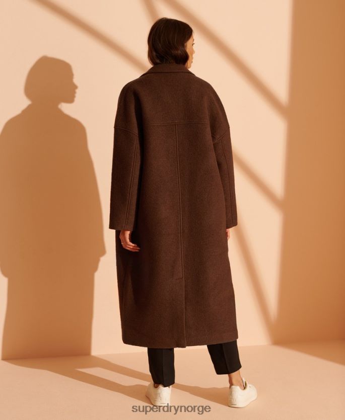 Superdry tan klær 86P46D5573 ullkåpe i begrenset opplag kvinner