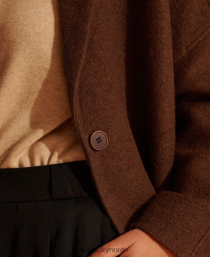 Superdry tan klær 86P46D5573 ullkåpe i begrenset opplag kvinner