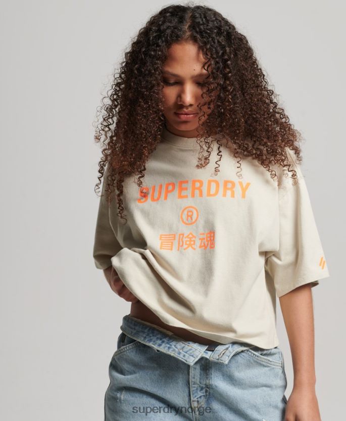 Superdry beige klær 86P46D2259 sport t-skjorte i økologisk bomull kvinner