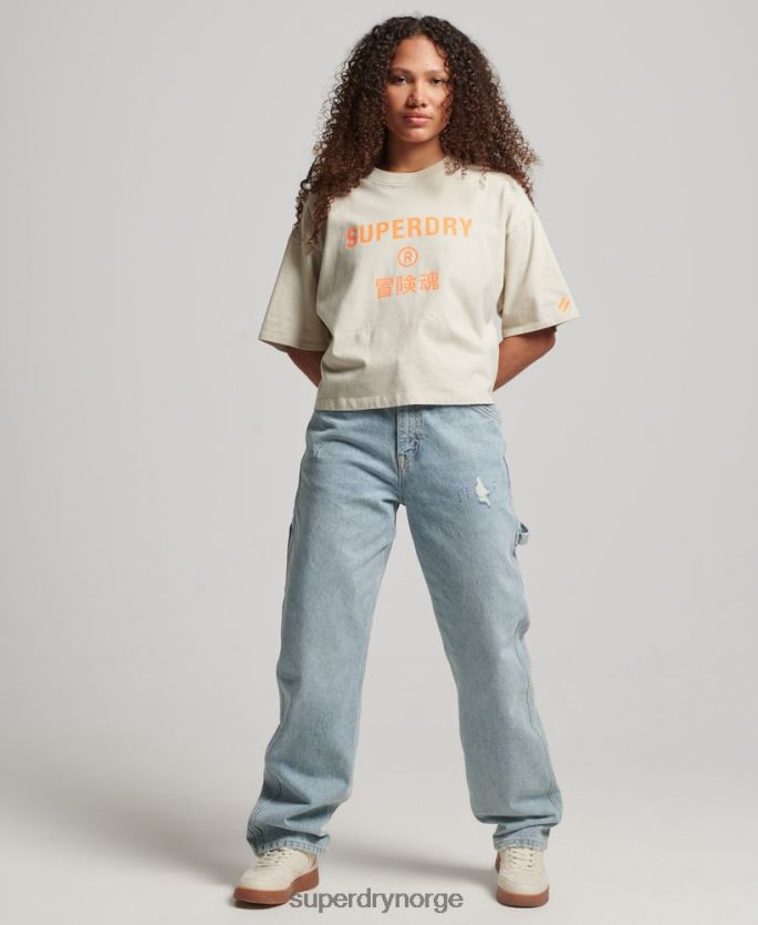 Superdry beige klær 86P46D2259 sport t-skjorte i økologisk bomull kvinner