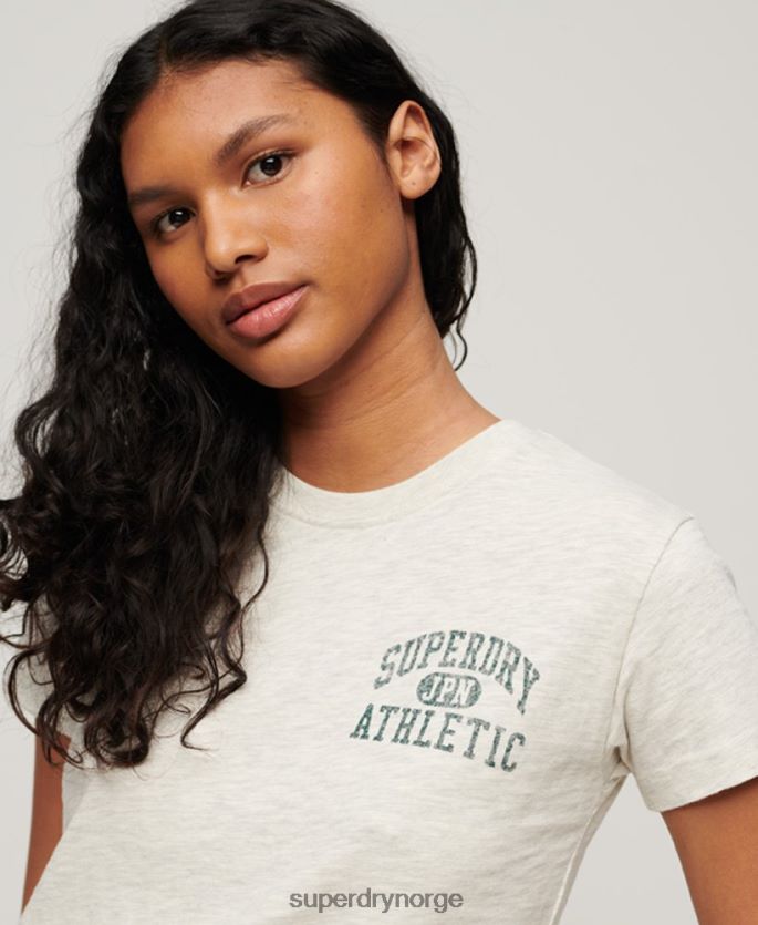 Superdry beige klær 86P46D2629 atletisk essensiell slub 90-talls t-skjorte kvinner