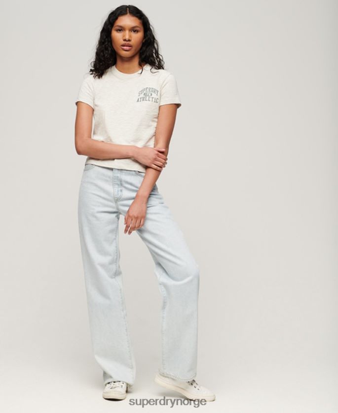 Superdry beige klær 86P46D2629 atletisk essensiell slub 90-talls t-skjorte kvinner