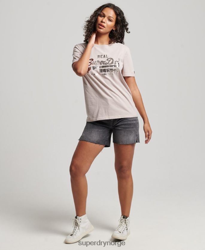 Superdry beige klær 86P46D2670 vintage logopyntet t-skjorte kvinner