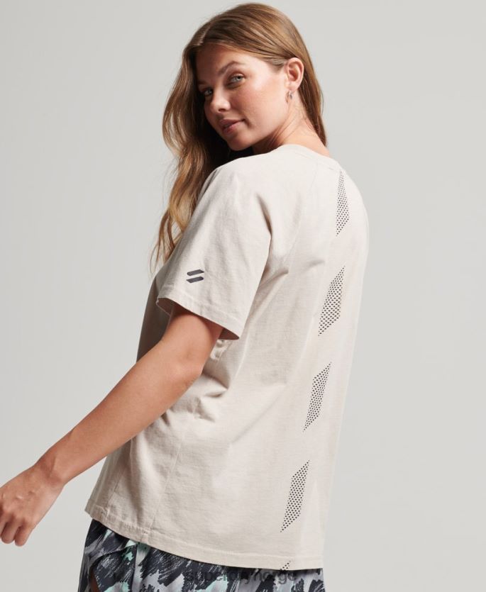 Superdry beige klær 86P46D6312 t-skjorte med korte ermer i økologisk bomull kvinner