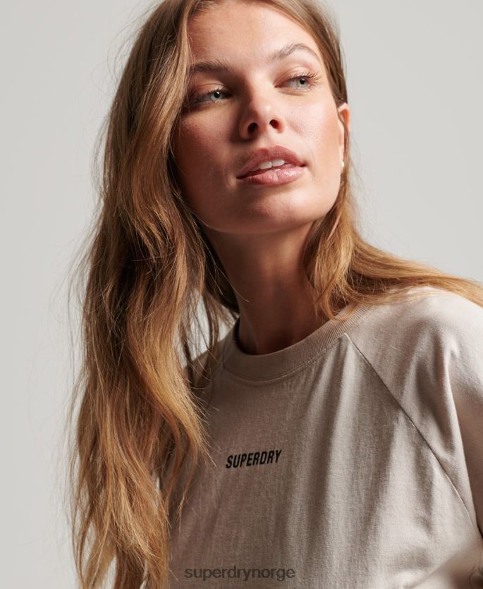 Superdry beige klær 86P46D6312 t-skjorte med korte ermer i økologisk bomull kvinner