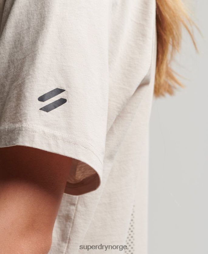 Superdry beige klær 86P46D6312 t-skjorte med korte ermer i økologisk bomull kvinner