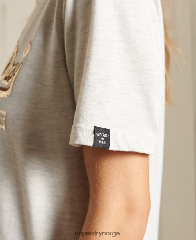 Superdry beige klær 86P46D6774 vintage logo boho sparkle t-skjorte kvinner