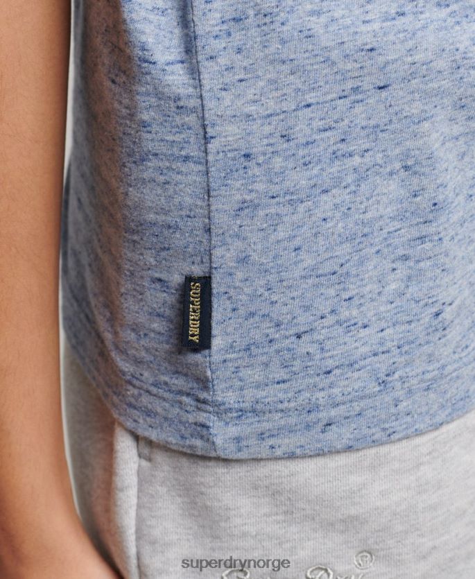 Superdry blå klær 86P46D2619 vintage t-skjorte med logoskript i økologisk bomull kvinner