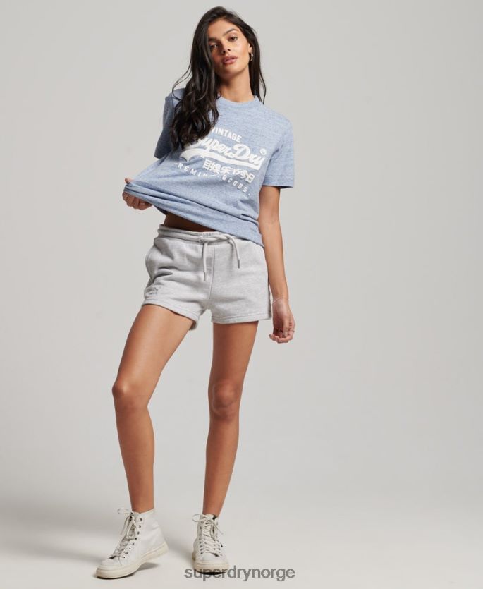 Superdry blå klær 86P46D2619 vintage t-skjorte med logoskript i økologisk bomull kvinner