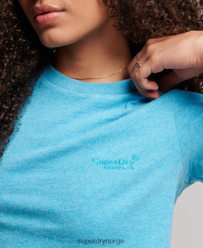 Superdry blå klær 86P46D2700 vintage t-skjorte med capsermer med logo kvinner