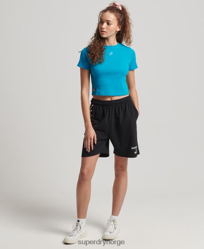 Superdry blå klær 86P46D2765 t-skjorte med essensielt passform i økologisk bomull kvinner