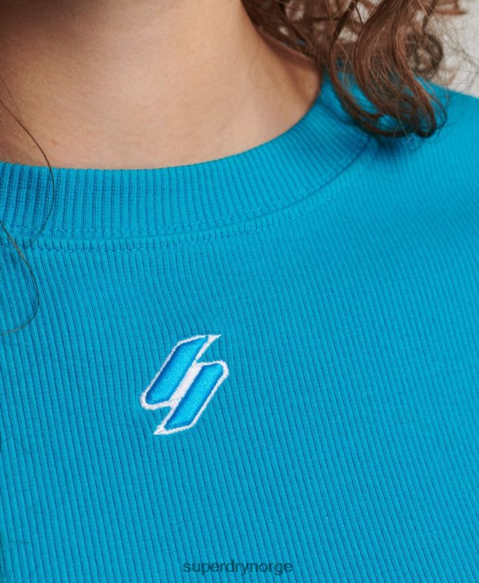 Superdry blå klær 86P46D2765 t-skjorte med essensielt passform i økologisk bomull kvinner