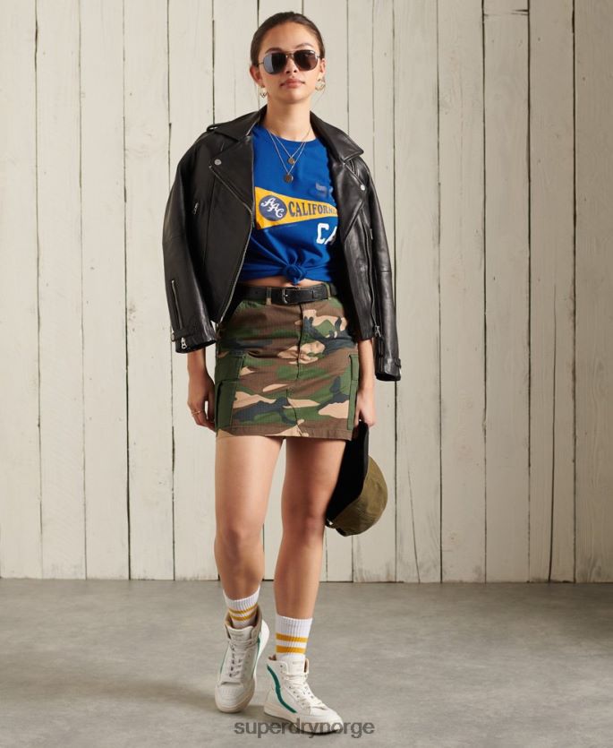 Superdry blå klær 86P46D2825 grafisk t-skjorte for atletikkforbund california kvinner