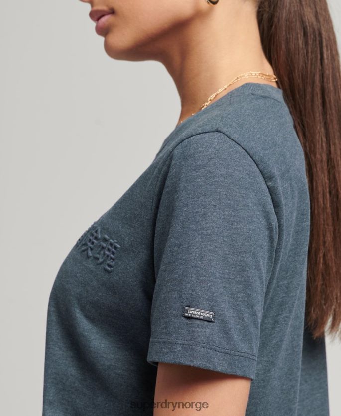 Superdry blå klær 86P46D2841 vintage bedriftslogo mergel t-skjorte kvinner