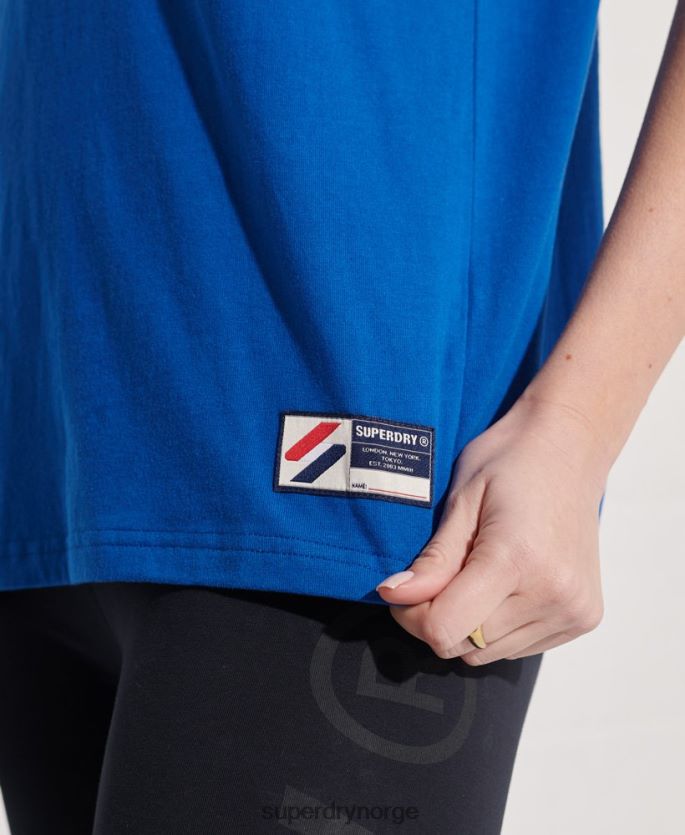 Superdry blå klær 86P46D2851 chenille t-skjorte i økologisk bomull kvinner