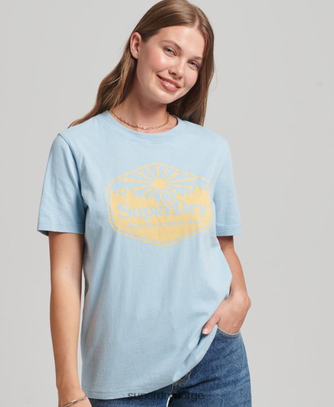 Superdry blå klær 86P46D6213 reise t-skjorte kvinner