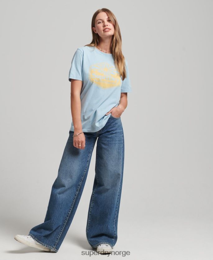 Superdry blå klær 86P46D6213 reise t-skjorte kvinner